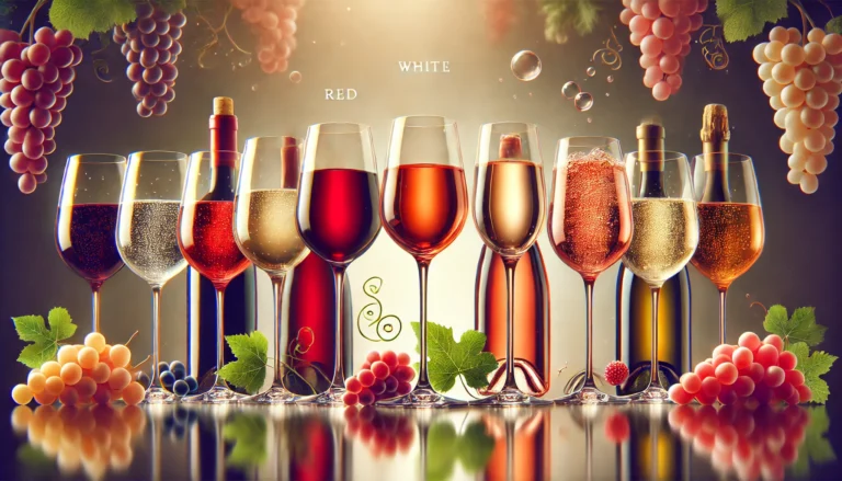색상별 와인의 종류와 그 특징: 레드, 화이트, 로제, 스파클링